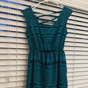 blue & turquise, sleeveless dress